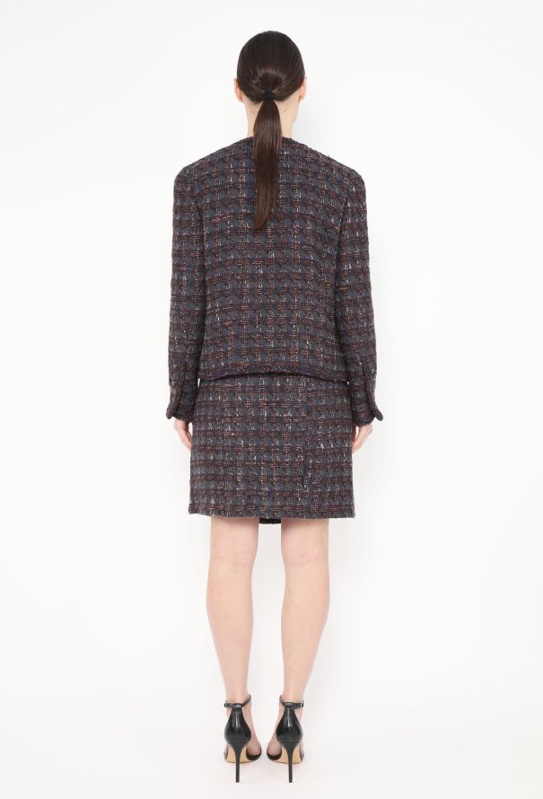Chanel 1994 Houndstooth Tweed Skirt Ensemble - 5