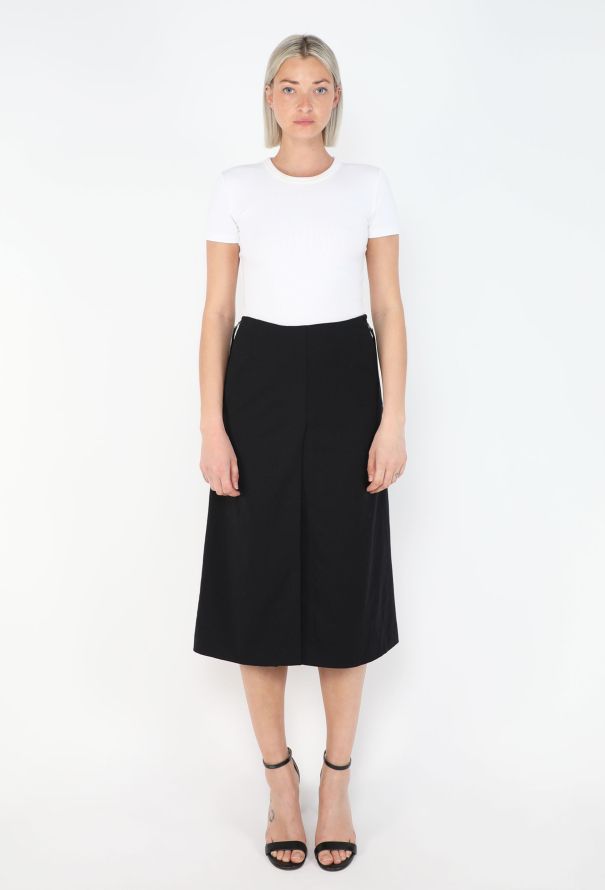 Prada Leather Trim Slit Skirt, F/W 1998 - 3