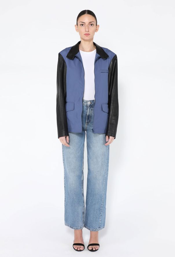 Maison Margiela 2013 Leather-Sleeve Bomber Jacket - 3