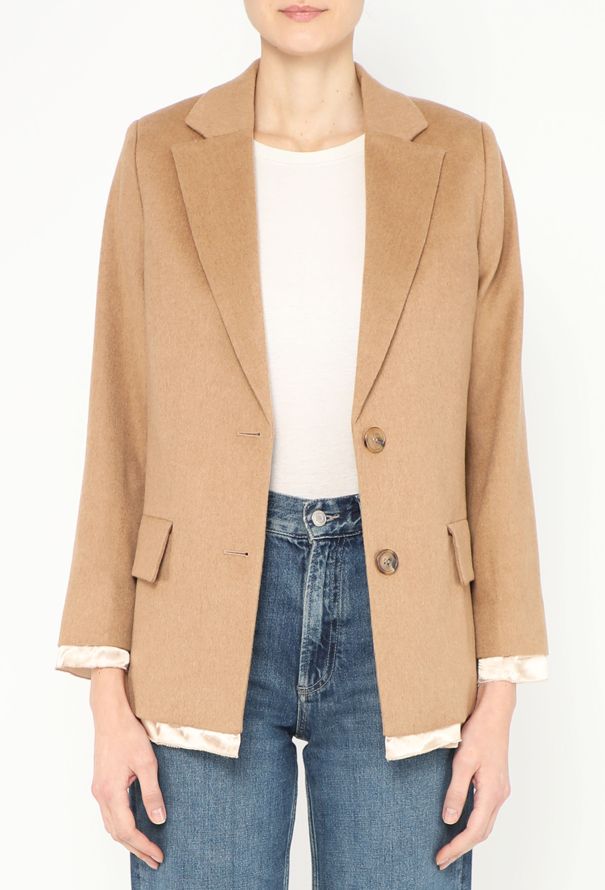 Miu Miu S/S 2022 Layered Satin Camel Jacket - 1