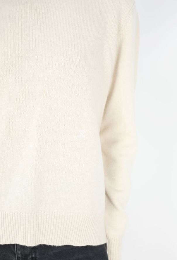 Céline Cashmere Open-Back Triomphe Sweater - 4