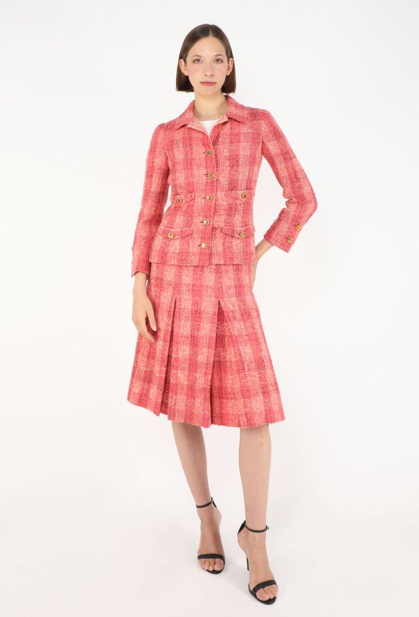 Chanel HAUTE COUTURE S/S 1976 Pleated Tweed Ensemble - 8