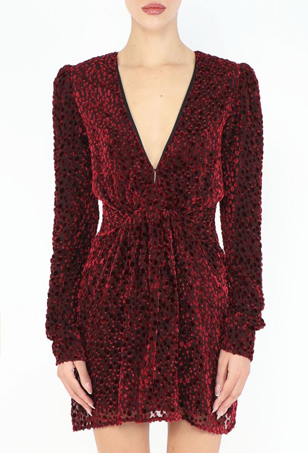 Saint Laurent Pre-Fall 2018 Devoré Gathered Dress - 3