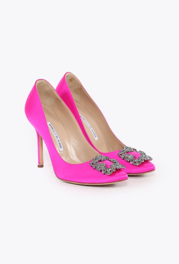 Manolo Blahnik Hangisi 105 Embellished Satin Pumps - 2