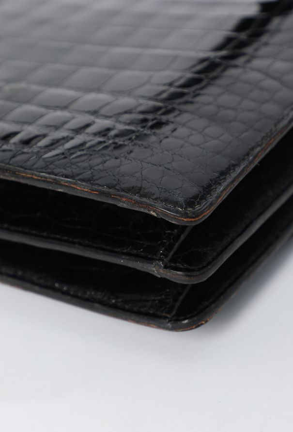 Hermès Vintage Black Porosus Ring Bag - 8