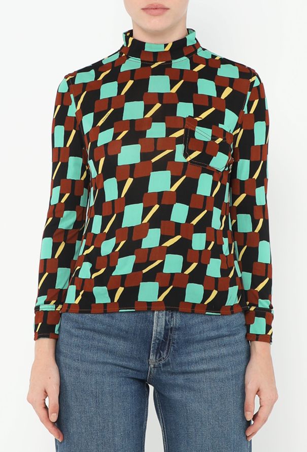 Prada S/S 2017 Graphic Crêpe Blouse - 1