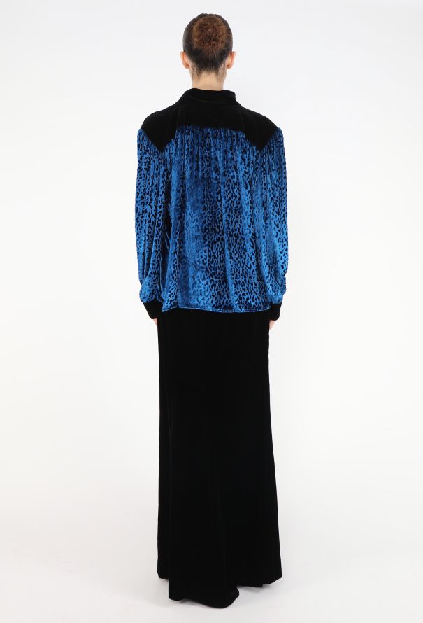 Saint Laurent RARE F/W 1986 Devoré Lavallière Blouse - 8