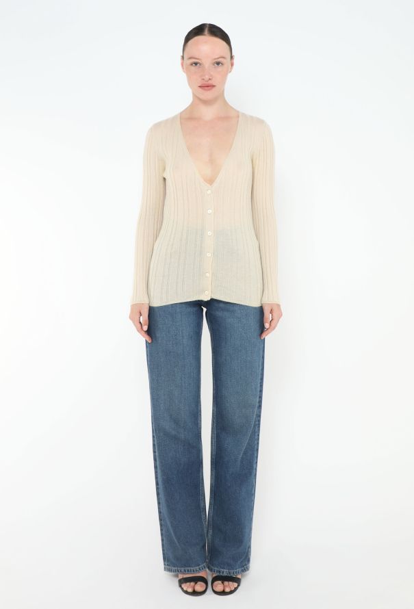 Prada '90s Ribbed Cashmere Cardigan - 2 Prada '90s Ribbed Cashmere Cardigan - 2