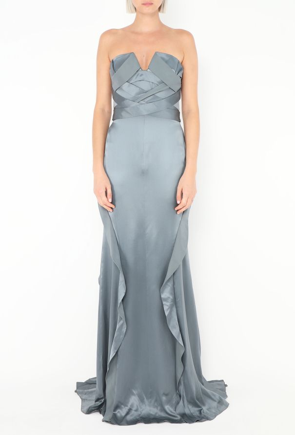 Gianni Versace F/W 2008 Ruffled Silk Charmeuse Gown - 4