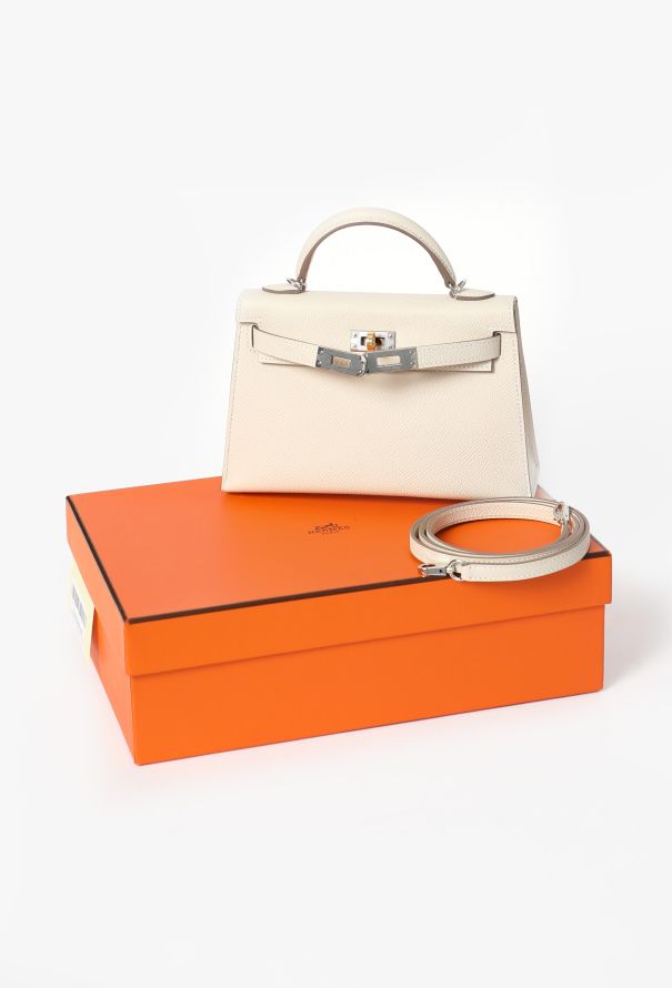 Hermès Craie Epsom Mini Kelly II Sellier Electrum - 4 Hermès Craie Epsom Mini Kelly II Sellier Electrum - 4