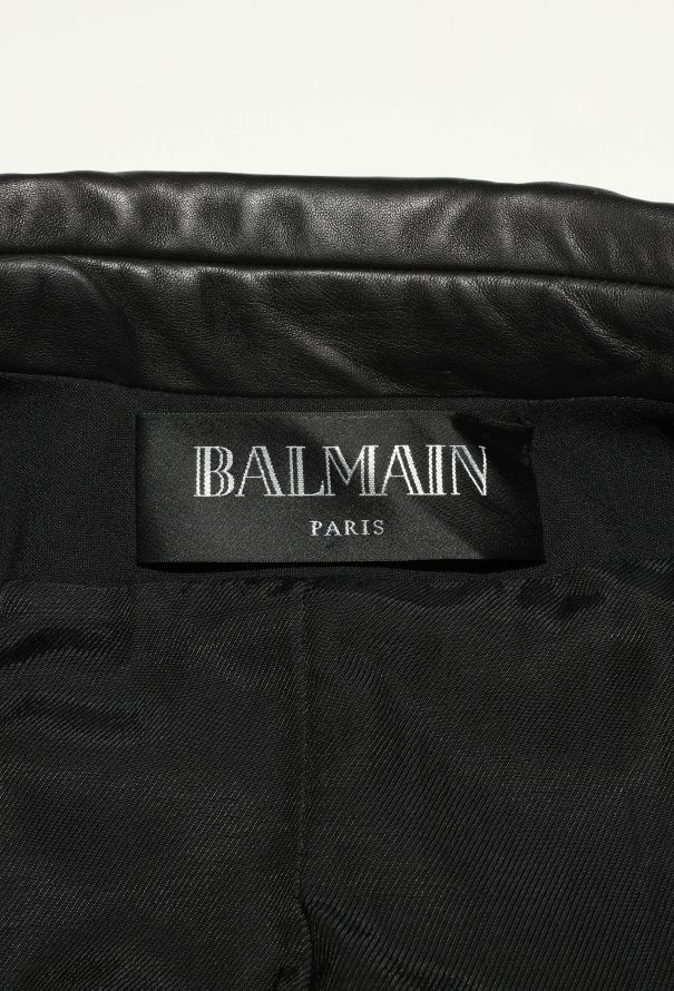 Balmain 2019 Tailored Leather Trim Blazer - 6