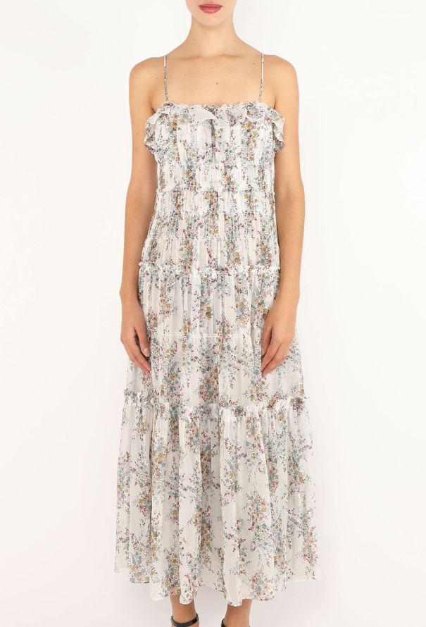 Céline Tiered Floral Silk Dress, 2021 - 2