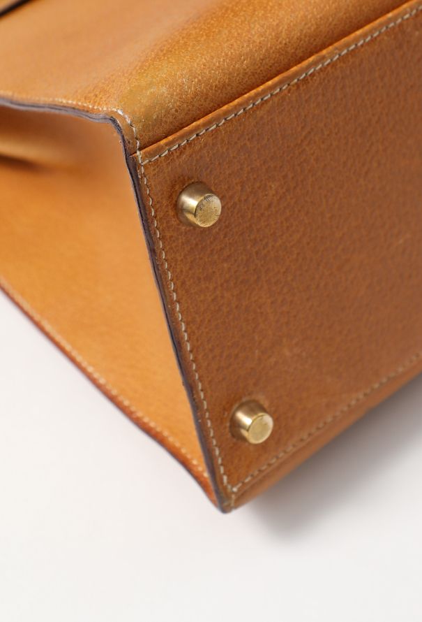 Hermès Rare '90s Gold Peccary Kelly Sellier 32 - 10