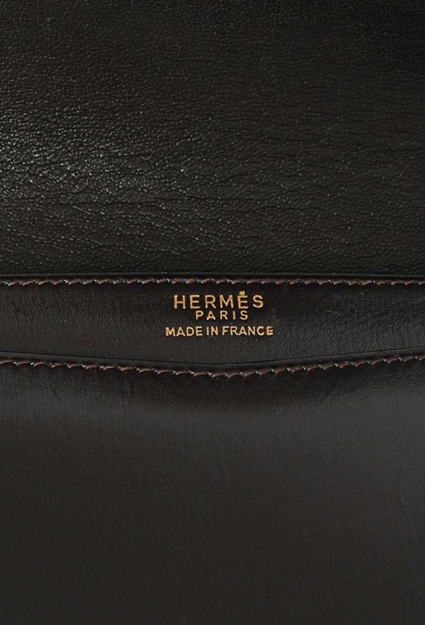 Hermès '70s Brown Box Lydie Clutch Bag - 13