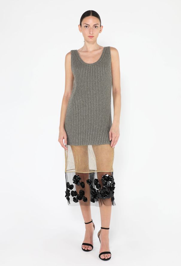 Prada Floral Appliqué Knit Dress, F/W 2022 - 3