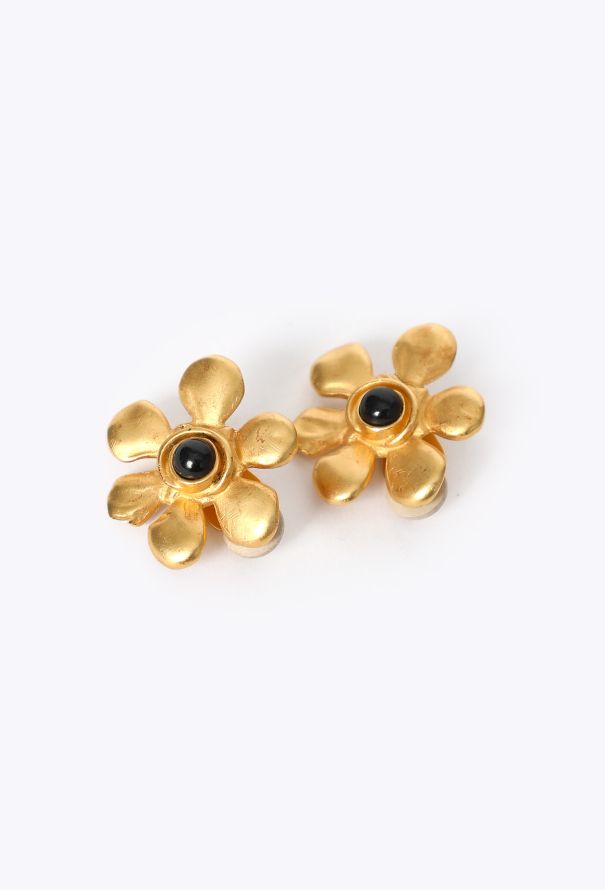 Karl Lagerfeld S/S 1991 Cabochon Daisy Earrings - 3