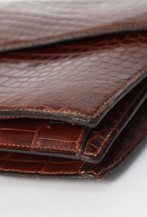 Hermès Vintage Brown Porosus Cordelière Bag - 8