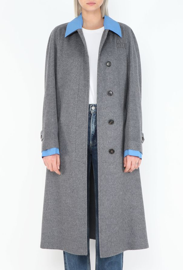 Miu Miu 2024 Felted Cotton Trim Coat - 3