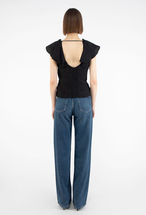 Saint Laurent Tom Ford S/S 2003 Floral Ruffled Blouse - 4