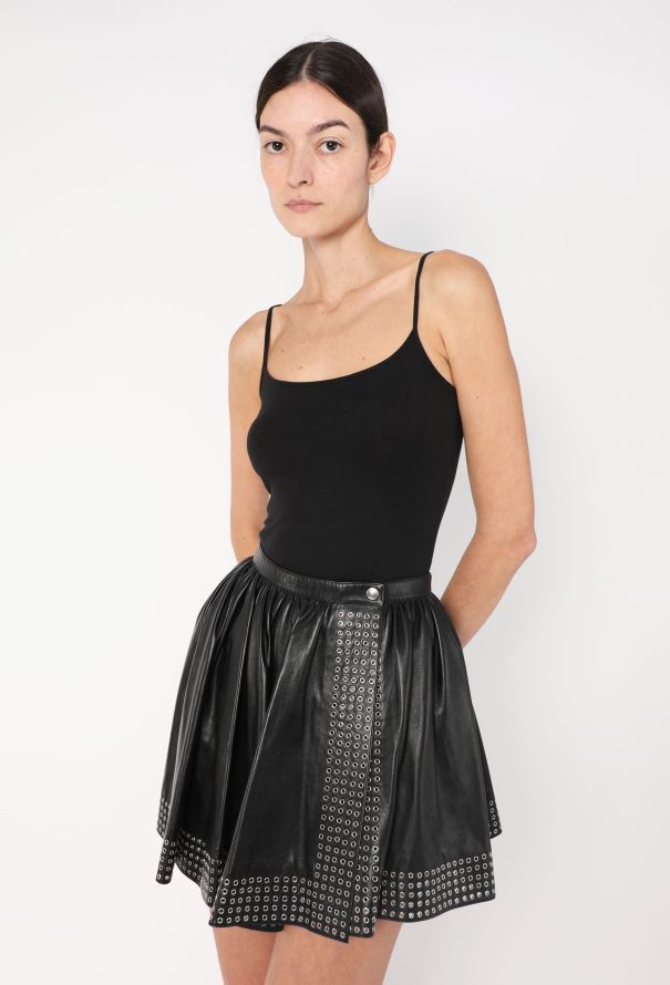 Alaïa S/S 2014 Leather Eyelet Skirt - 1