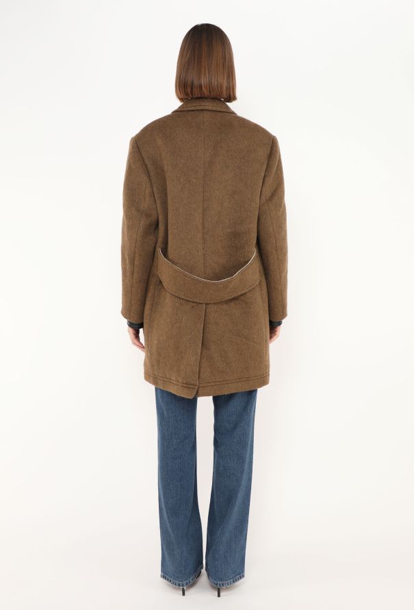 Louis Vuitton F/W 2021 Felted Leather Trim Coat - 7