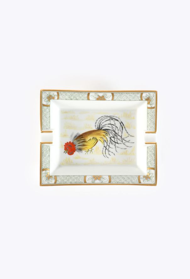 Hermès Porcelain Painted Rooster Ashtray, 1960s - 1