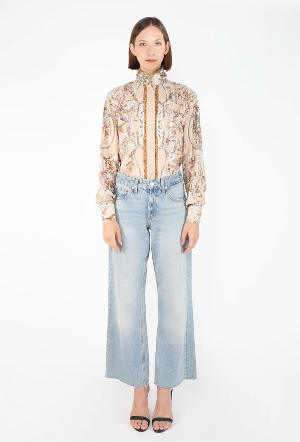 Hermès 1988 'Perles d'Orient et d'Occident' Silk Blouse - 3