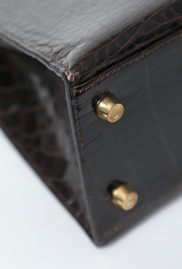 Hermès Exceptional 1998 Dark Brown Porosus Kelly Sellier 25 - 15