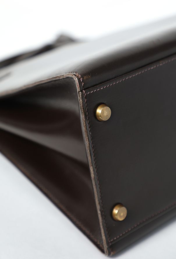 Hermès Vintage '50s Marron Box Kelly Sellier 32 - 10