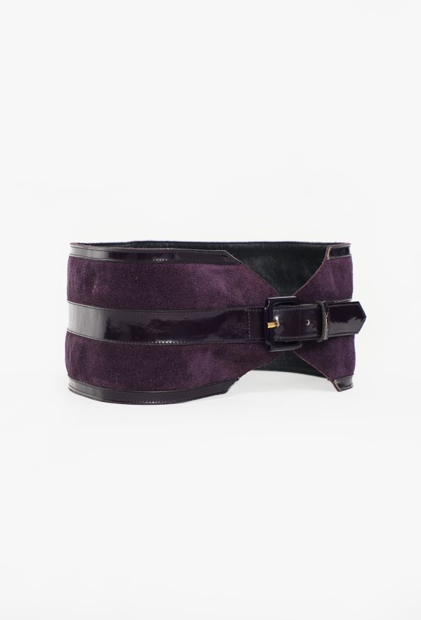 Saint Laurent Vintage Suede & Patent Belt - 2
