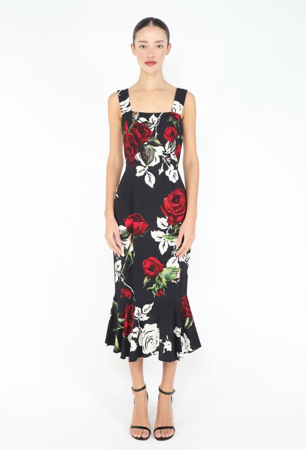 Dolce & Gabbana F/W 2015 Fluted Rose Crêpe Dress - 1