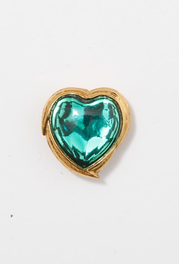 Saint Laurent Goossens' Iconic Stone Heart Pin - 1