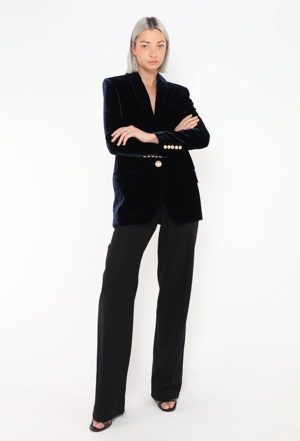 Balmain Midnight Velvet Tailored Blazer - 3