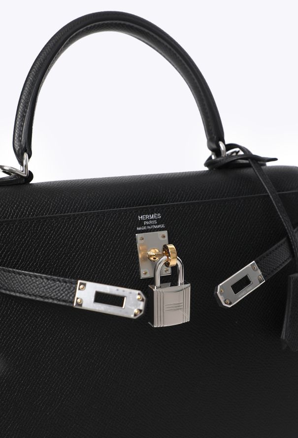 Hermès Black Epsom Kelly Sellier 25 Electrum - 15