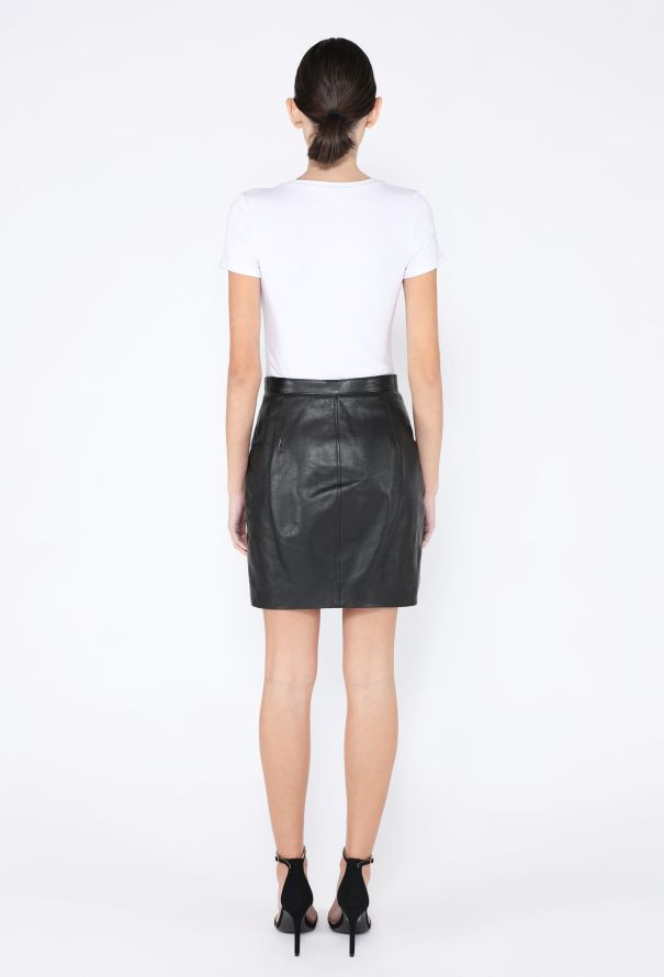 Saint Laurent 2013 Leather Zip Mini Skirt - 4
