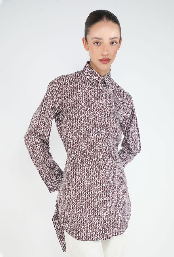Alaïa Printed Peplum Cotton Shirt - 6