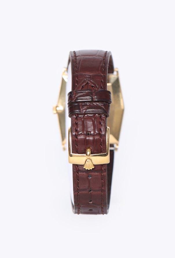 Rolex RARE Vintage 18K Yellow Gold & Mahogany Cellini Watch - 8