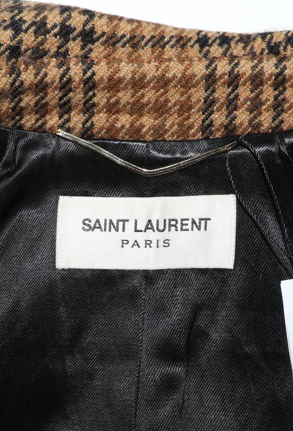 Saint Laurent 2014 Houndstooth Plaid Coat - 7