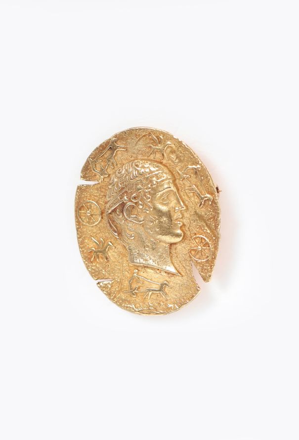 Vintage Fine Jewelry 18k Yellow Gold Roman Coin Brooch - 2 Vintage Fine Jewelry 18k Yellow Gold Roman Coin Brooch - 2