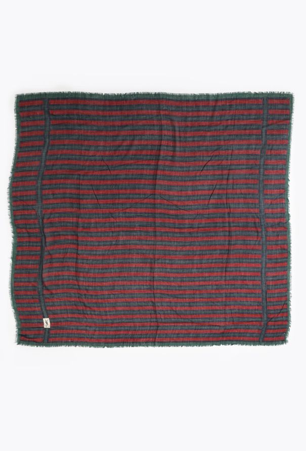 Saint Laurent ‘70s Striped Fringe Trim Scarf - 4 Saint Laurent ‘70s Striped Fringe Trim Scarf - 4