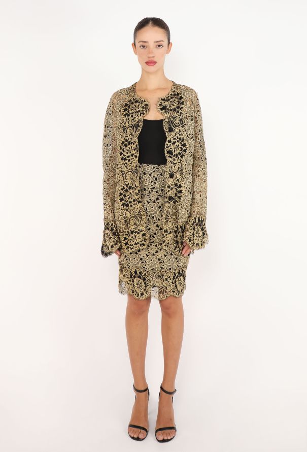 Valentino Vintage Metallic Lace Ensemble - 1