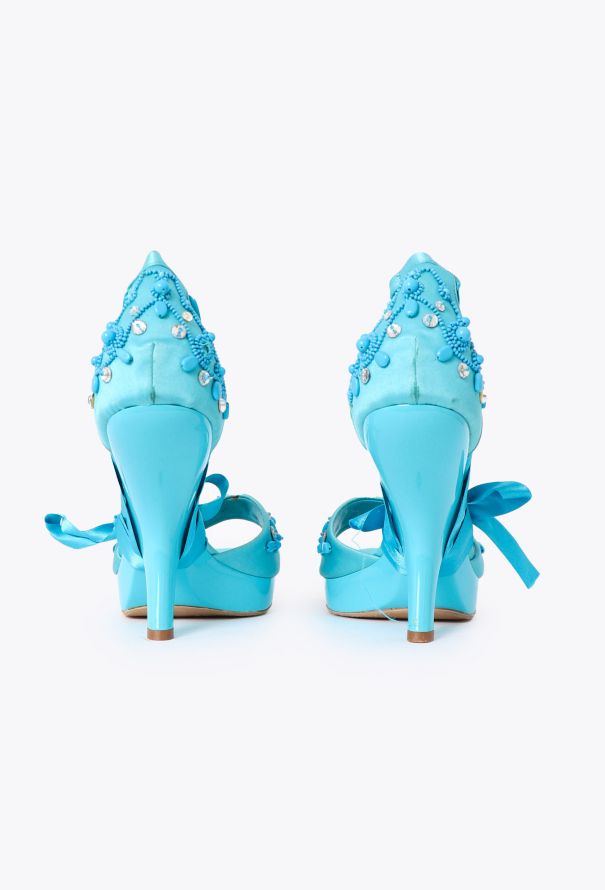 Dior Early 2000s Embellished Ribbon Sandals - 5 Dior Early 2000s Embellished Ribbon Sandals - 5