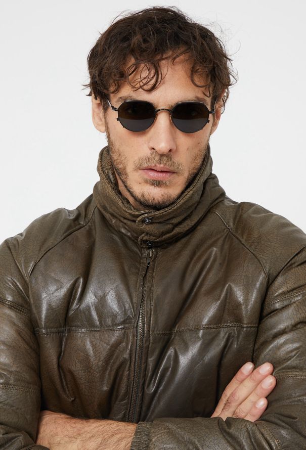 Men's Vintage '90s Double Goose Leather Puffer Jacket - 1