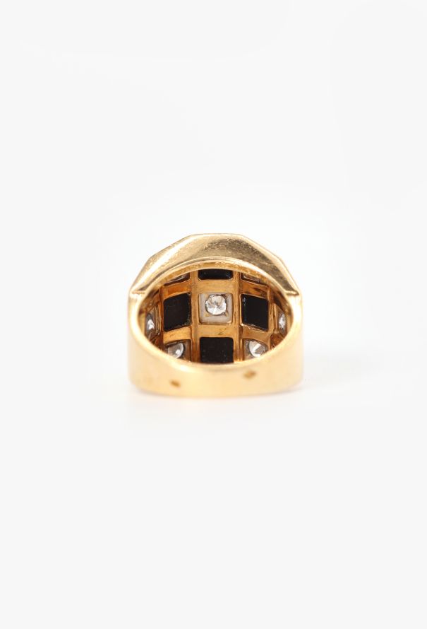 Van Cleef & Arpels Rare 1980s 18k Yellow Gold, Diamond & Onyx Ring - 5
