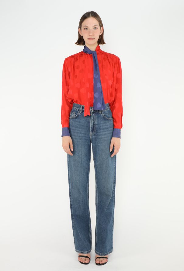 Saint Laurent Vintage Lavallière Heart Blouse - 3