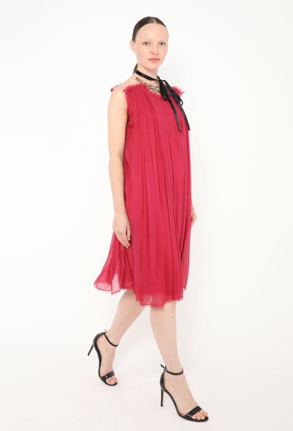 Lanvin S/S 2003 Strass Trim Chiffon Dress - 5