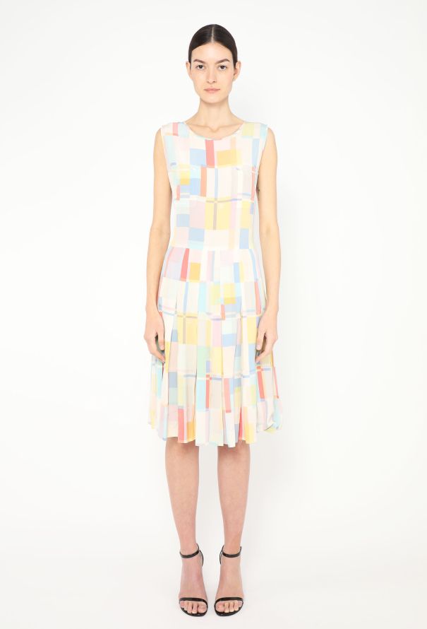 Chanel Rare 1999 Colorblock Chiffon Dress - 3 Chanel Rare 1999 Colorblock Chiffon Dress - 3