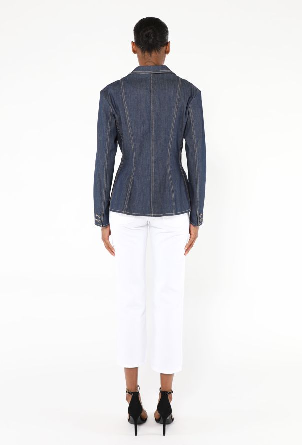 Dior 2022 Cinched Denim Bar Jacket - 6