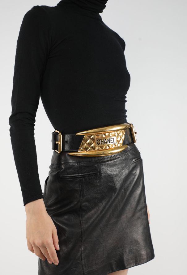 Chanel Leather & Metal Boxer Belt, F/W 1991 - 3