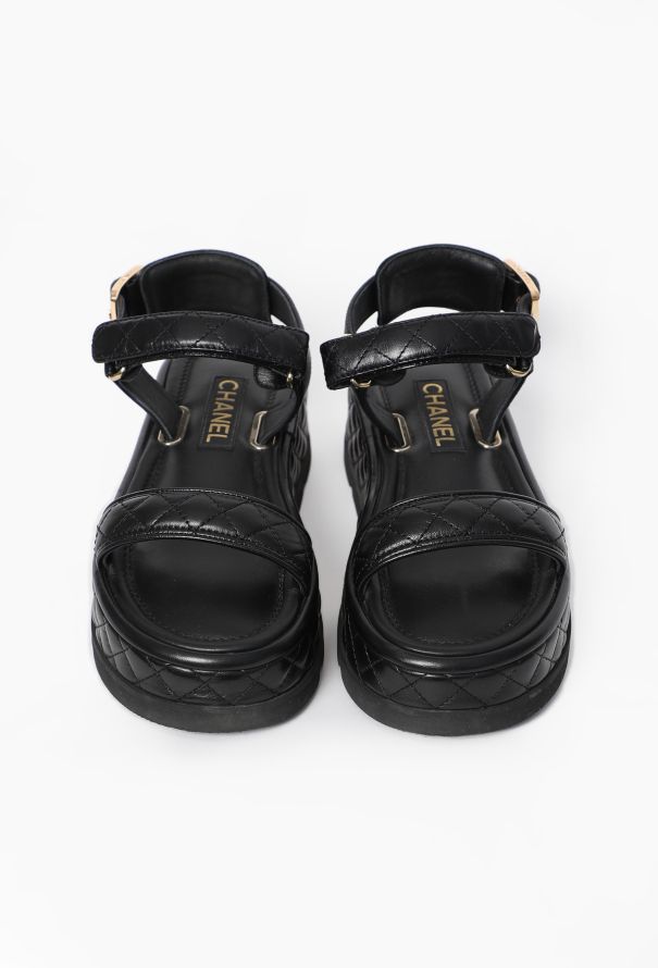 Chanel Quilted Leather 'CC' Sandals, 2022 - 2
